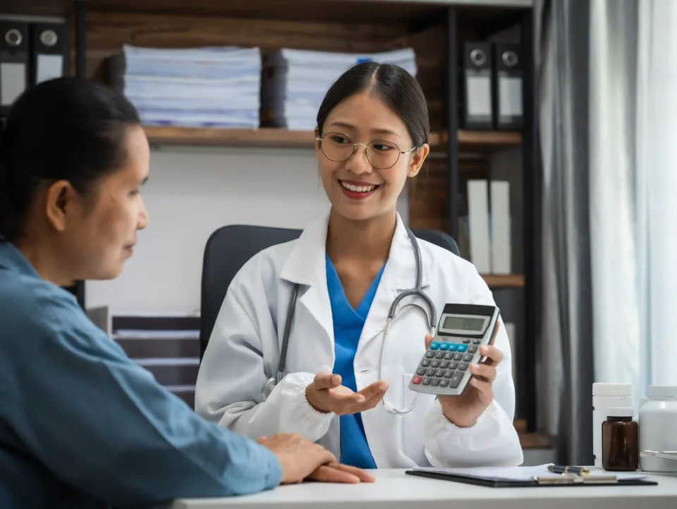 Doctor explaining treatment costs to a patient