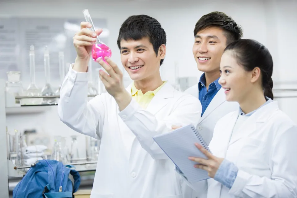 Young researchers working together in a laboratory